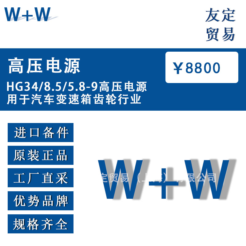 德国W+W  HG34/8.5/5.8-9高压电源用于汽车变速箱齿轮行业