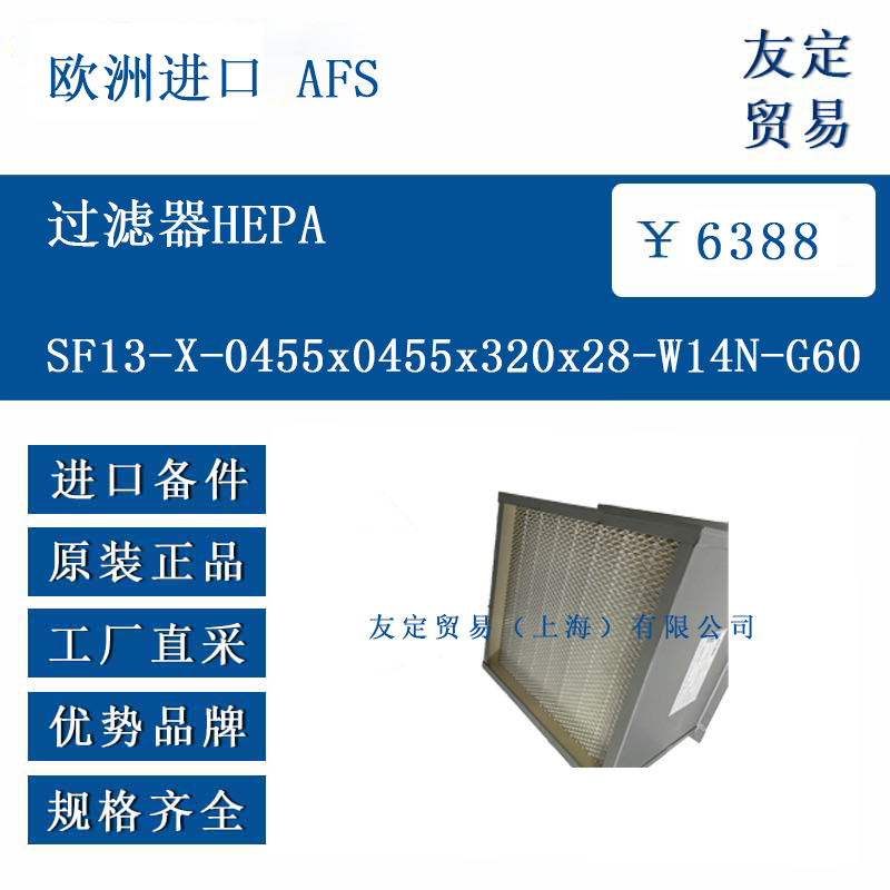 欧洲进口 AFS SF13-X-0455x0455x320x28-W14N-G60 过滤器HEPA